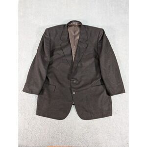 Pierre Balmain Suit Jacket Men 50R Brown Silk Wool Blazer Sport Coat Houndstooth